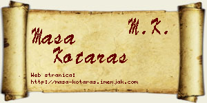 Maša Kotaraš vizit kartica